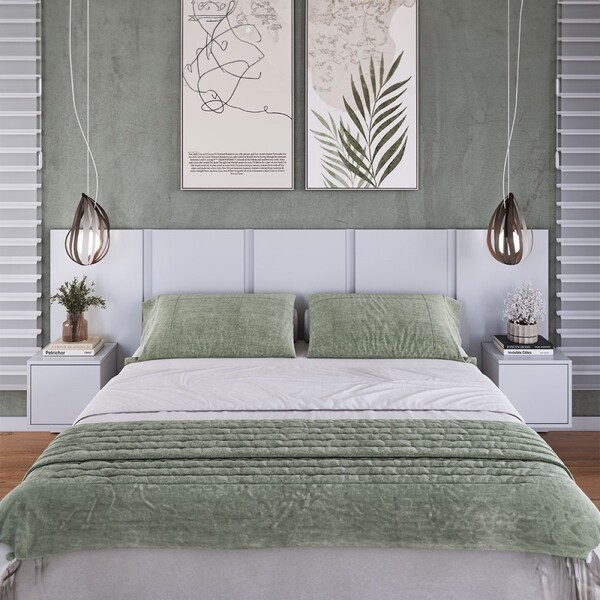 Cabeceira Casal Zurique 2 Portas Branco - Art In Móveis