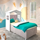 Cabeceira Casinha Solteiro Infantil Lais  Rose
