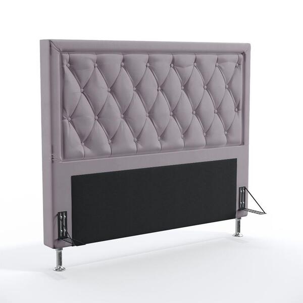 Cabeceira Centaurus 195 King N-023 Veludo Cinza Claro