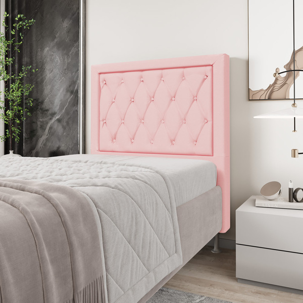 Cabeceira Centaurus 90 / A-44 Couro Rosa Bebê