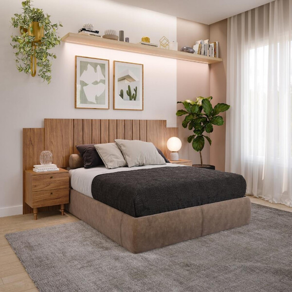 Cabeceira Com 2 Mesas Lateral 2 Gavetas 100mdf Genova Panan