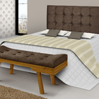 Cabeceira Com Banco Recamier Estofadas Grécia 1,40m Corino Ta