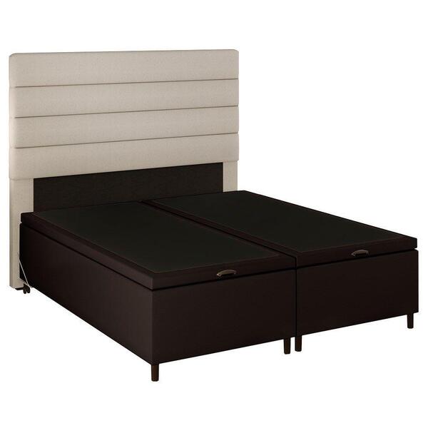 Cabeceira Com Base Box Baú Casal Queen 158x198cm Hit Id5 Cora