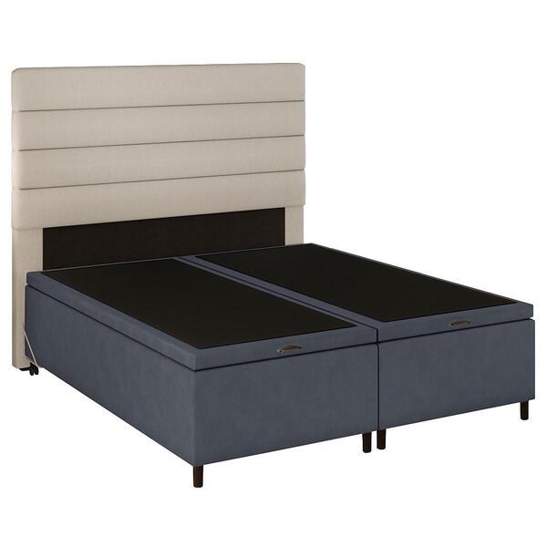 Cabeceira Com Base Box Baú Casal Queen 158x198cm Hit Id5 Sued