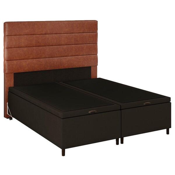 Cabeceira Com Base Box Baú Casal Queen 158x198cm Hit Id5 Sued