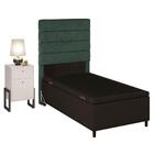 Cabeceira Com Base Box Baú Solteiro 88cm E Mesa De Apoio Linh
