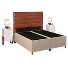 Cabeceira Com Base Box Queen 158cm E 2 Mesas De Apoio Couríss