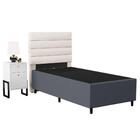 Cabeceira Com Base Box Solteiro 88cm E Mesa De Apoio Linho Cr