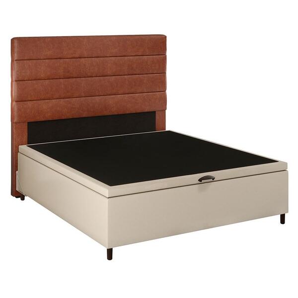 Cabeceira Com Base Cama Box Baú Casal 138x188cm Hit Id5 Coran