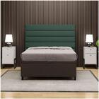 Cabeceira Com Base Cama Box Baú Casal 138x188cm Hit Id5 Suede