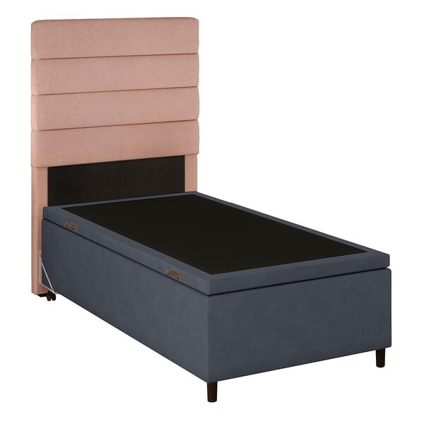 Cabeceira Com Base Cama Box Baú Solteiro 88x188cm Hit Id5 Lin