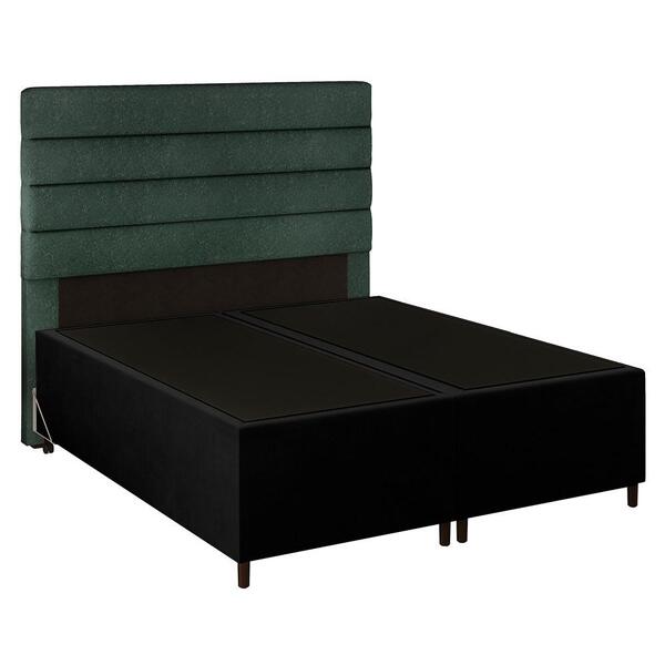 Cabeceira Com Base Cama Box Casal Queen 158x198 Hit Id5 Suede