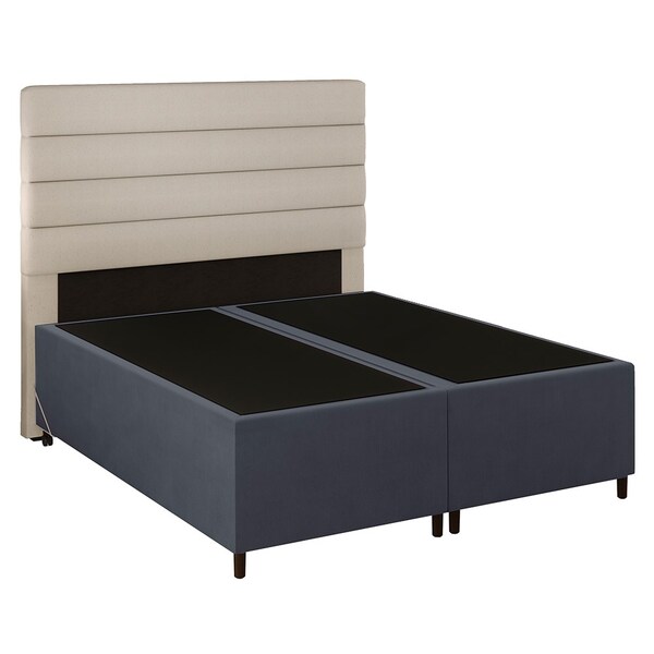 Cabeceira Com Base Cama Box Casal Queen 158x198 Hit Id5 Suede