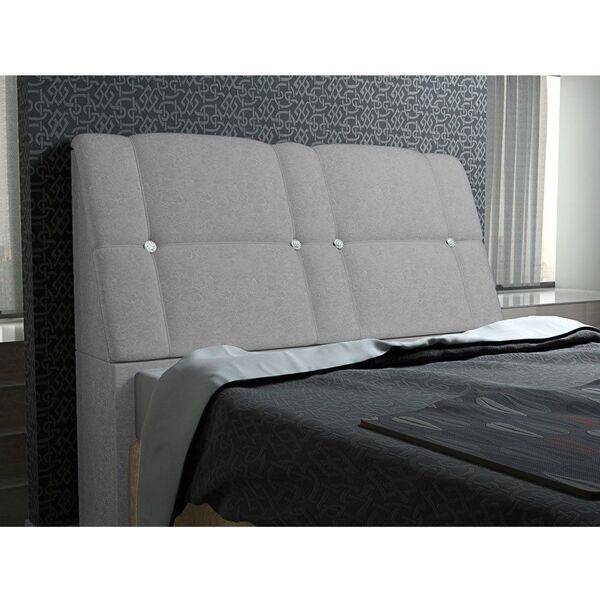 Cabeceira Com Baú Itália Cama Box Casal 140m Suede Cinza M11