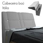 Cabeceira Com Baú Itália Cama Box Queen 160cm Suede Cinza M11