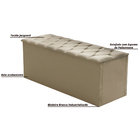 Cabeceira Com Calçadeira Baú Istambul Cama Box Casal Bege Dob