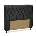 Cabeceira Com Calçadeira Baú Istambul Cama Box Casal Preto