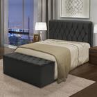 Cabeceira Com Calçadeira Baú Istambul Cama Box Casal Preto