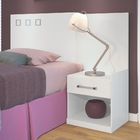 Cabeceira Com Gaveta Solteiro Shelton Branco