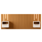 Cabeceira Com Mesas De Cabeceira E Led Oita Nature Pérola