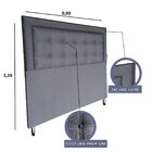 Cabeceira Com Pés Solteiro Estofada Veneza Diamond 10 Linho C