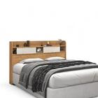 Cabeceira Com Prateleiras Nyce Solteiro Freijó E Off White