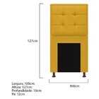 Cabeceira Copenhague 100 Cm Solteiro Suede Amarelo - Amarena