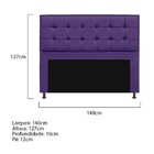 Cabeceira Copenhague 140 Cm Casal Corano Roxo - Amarena Móveis