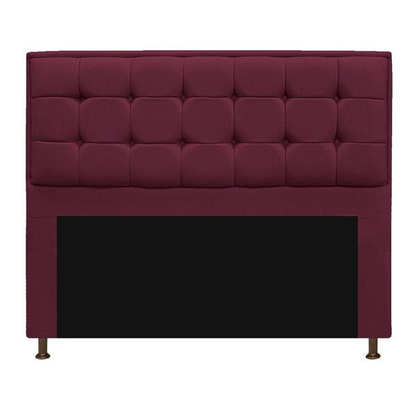 Cabeceira Copenhague 140 Cm Casal Suede Bordô - Amarena Móveis
