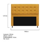 Cabeceira Copenhague 140 Cm Casal Suede Mostarda - Amarena Mó