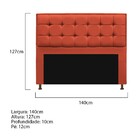Cabeceira Copenhague 140 Cm Casal Suede Terracota - Amarena M
