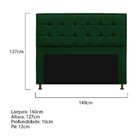 Cabeceira Copenhague 140 Cm Casal Suede Verde - Amarena Móveis