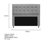 Cabeceira Copenhague 160 Cm Queen Size Suede Cinza - Amarena