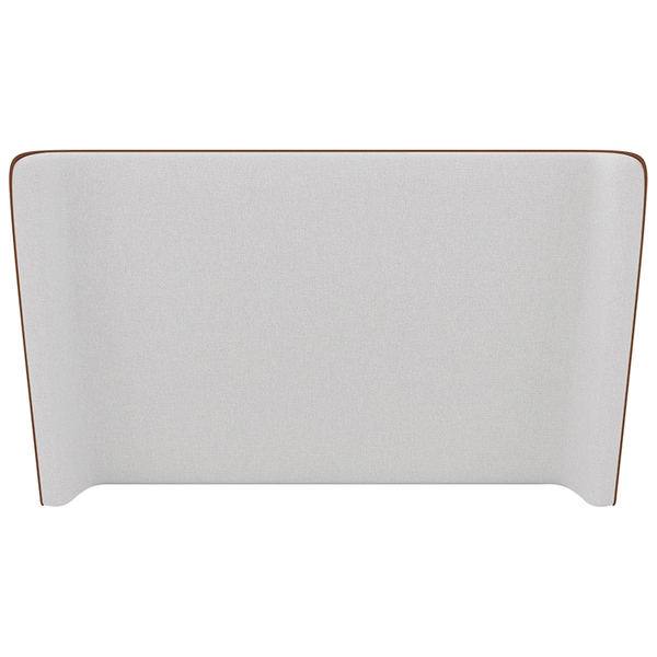 Cabeceira Corea King Curva Orgânico Courino Caramelo / Bouclé