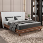 Cabeceira Corea King Curva Orgânico Courino Caramelo / Bouclé