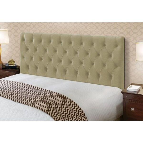 Cabeceira Cristal 1,40cm Para Cama Box Casal Suede Bege