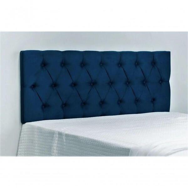 Cabeceira Cristal 1,95 Cm Cama Box King Corino Azul Marinho