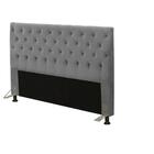 Cabeceira Cristal 1,95 Cm Cama Box King Size Suede Cinza