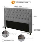 Cabeceira Cristal Box Casal 140cm Cinza