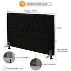 Cabeceira Cristal Box Casal 140cm Preto