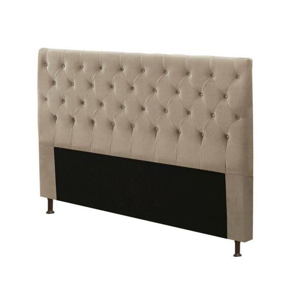 Cabeceira Cristal Box Casal Queen 160cm Suede Bege