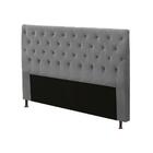 Cabeceira Cristal Box Casal Queen 160cm Suede Cinza