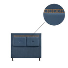 Cabeceira Cruzeiro Solteiro Veludo Luxor Azul 90cm Bnn Decor