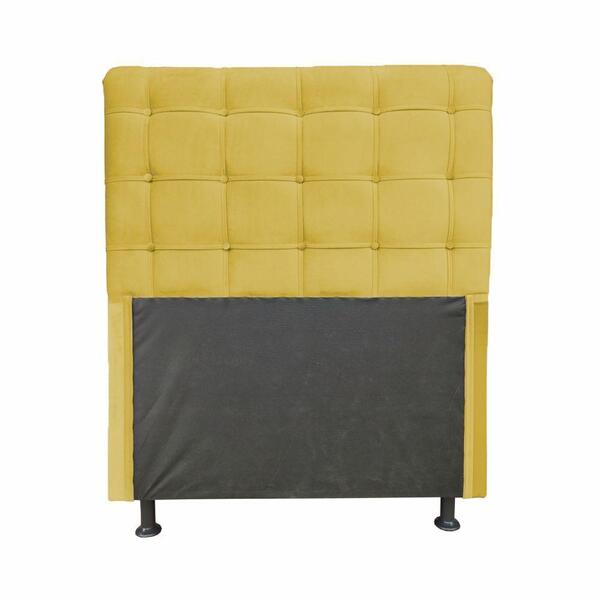 Cabeceira Dama 1,40 Cm Cama Box Casal Suede Amarelo