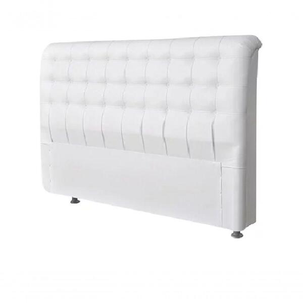Cabeceira Dama 1,60 Cm Cama Box Queen Corino Branco