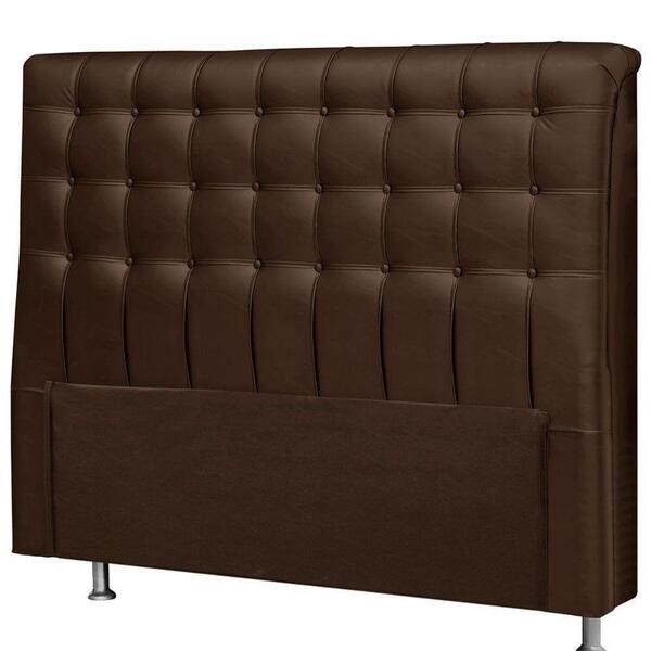 Cabeceira Dama 1,60 Cm Cama Box Queen Corino Marrom
