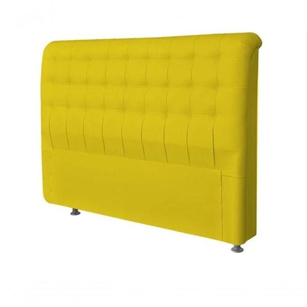 Cabeceira Dama 1,60 Cm Cama Box Queen Suede Amarelo