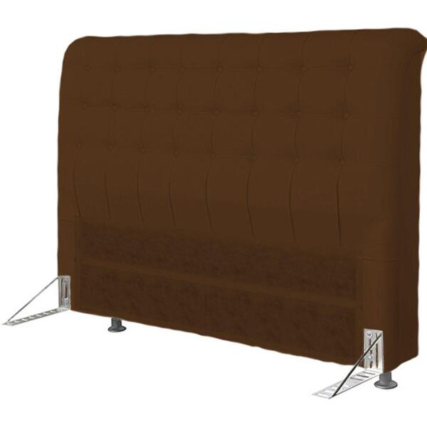 Cabeceira Dama 1,60 Cm Para Cama Box Queen Suede Marrom