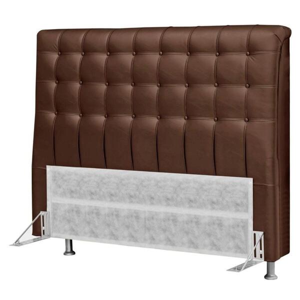 Cabeceira Dama 1,95 Cm Cama Box King Casal Corino Marrom