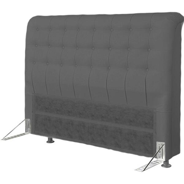 Cabeceira Dama 1,95 Cm Cama Box King Size Suede Grafite